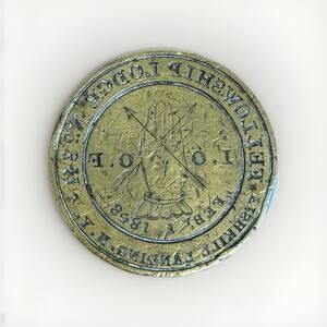 Antique Brass Wax Seal Stamp F.O.E Lodge Fraternal Order Eagles Dated 1848